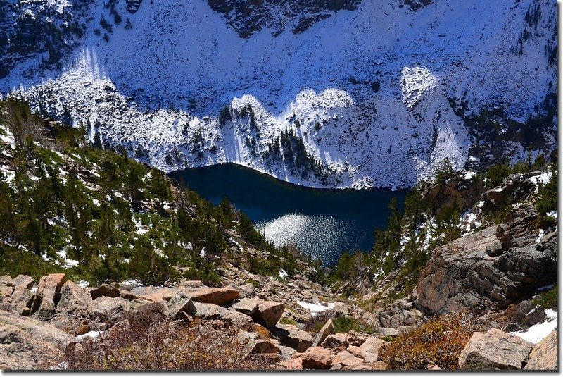 Looking down at Emerald Lake from Emerald Lake Viewpoint