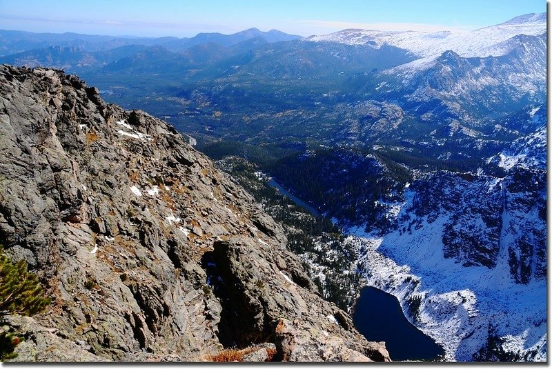 Looking down at Dream Lake &amp; Emerald Lake from near 11,800&apos;