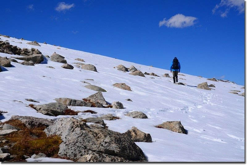 Hiker on his way up to the summit