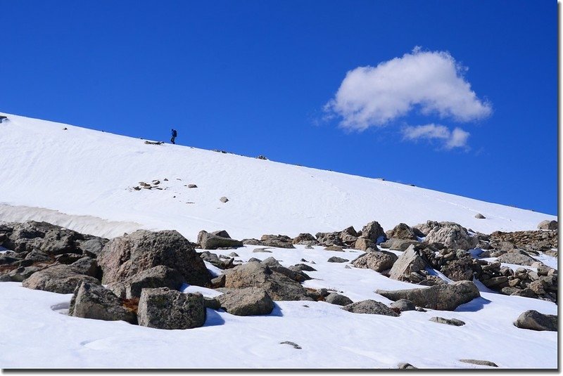 Hiker on his way up to the summit 1