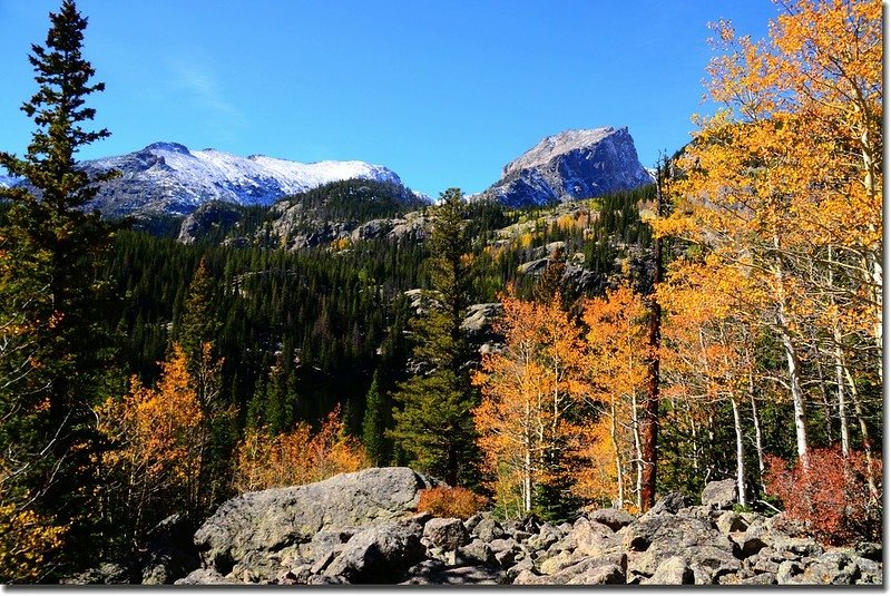 Otis(L) &amp; Hallett Peak from Bear Lake upper