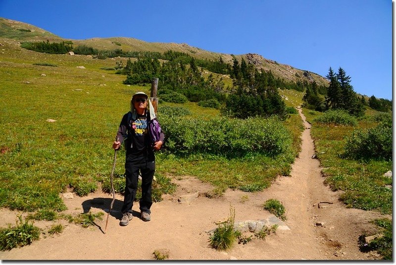 Tony on the junction of Herman Lake &amp; Jones Pass Trail