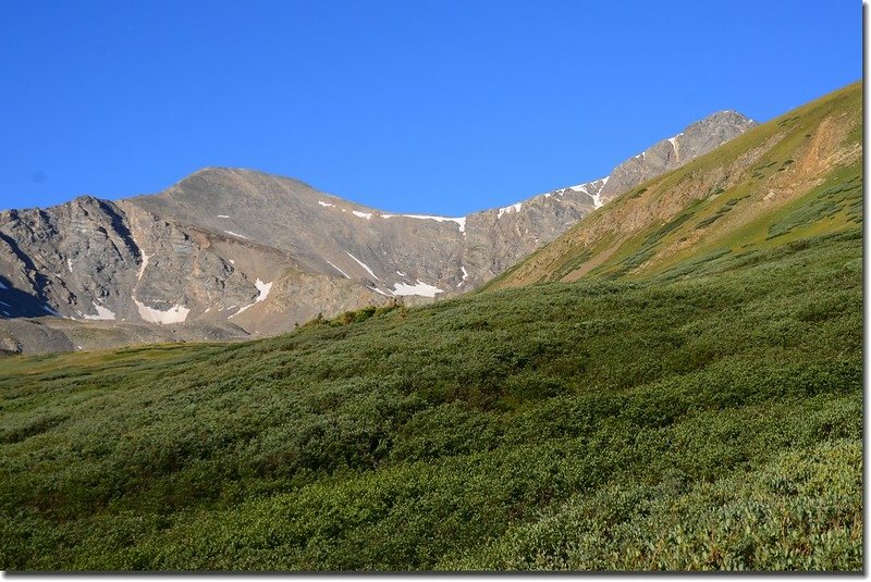 Grays(L) and Torreys seen from 11,700’ along the trail 2