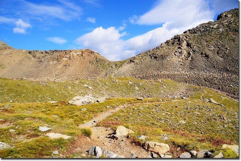 Above 12,300’, at the trail junction for the Kelso Ridge Route 2