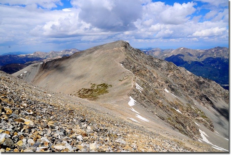 Torreys Peak as seen from Grays Peak summit below 1