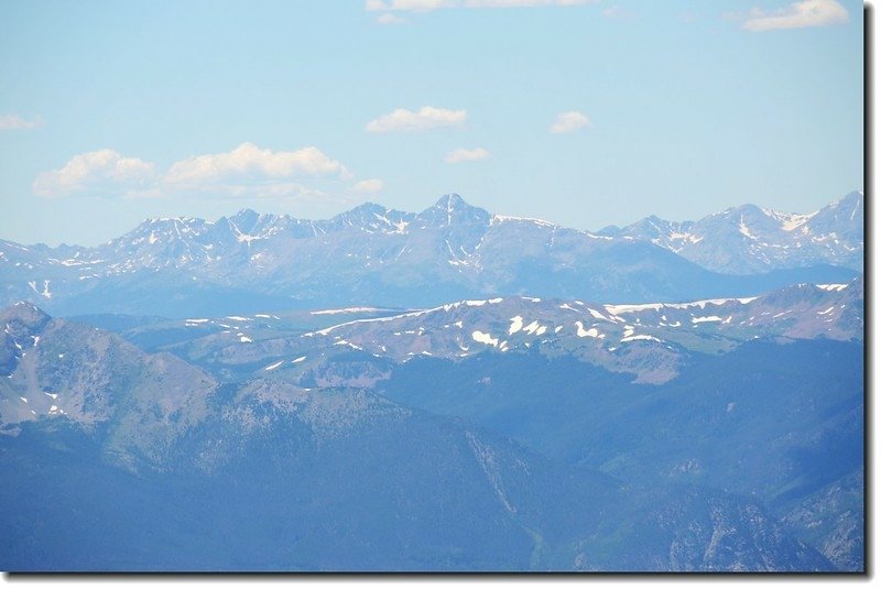 Looking west from the summit of Grays Peak,Mt.of the Holy Cross is in the distance center