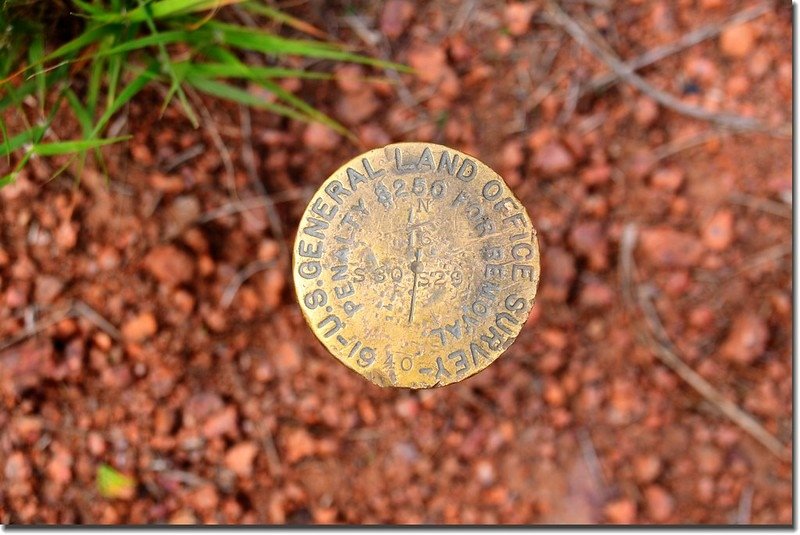 Benchmark at Cheesman Canyon