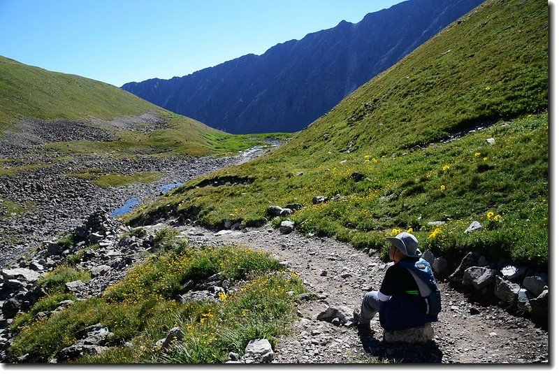 Jacob is taking a break at the Grays Peak trail 2