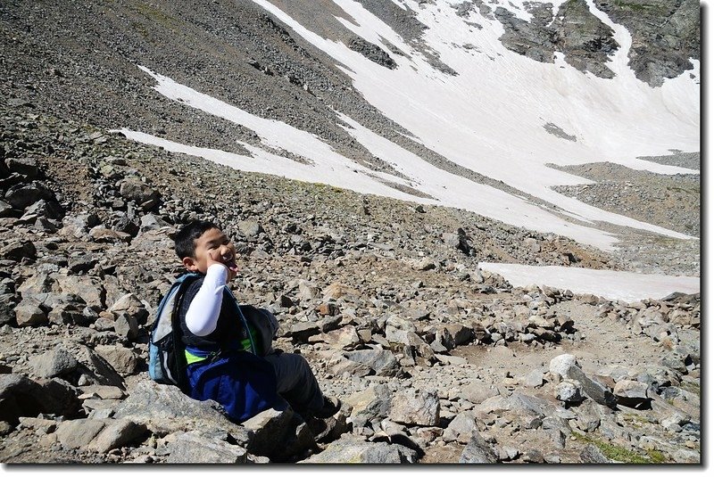 Jacob is taking a break at the Grays Peak trail 3