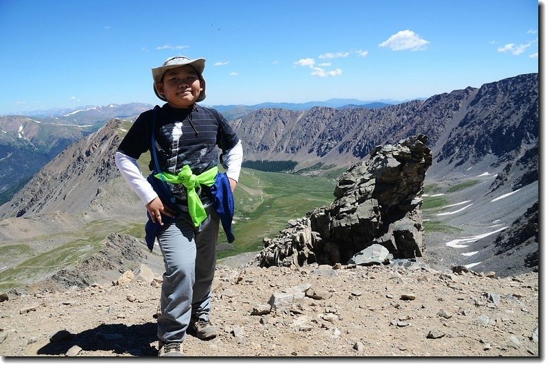 Jacob at the trail above the rock tower