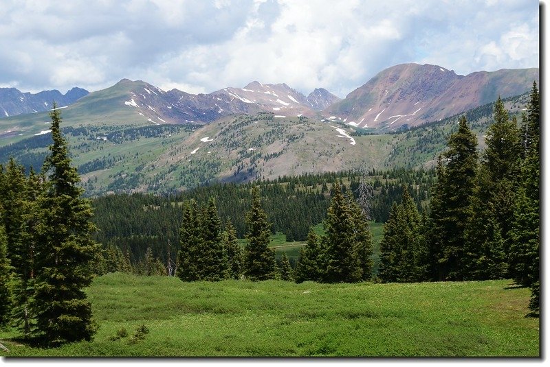 View to Gore Range from the saddle below Shrine Ridge 1