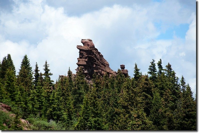 The pinnacles of Shrine Mountain as seen from Shrine Mountain Ridge below