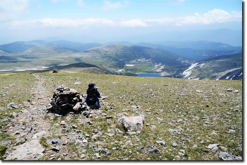 Jacob is resting on his way to James Peak 3