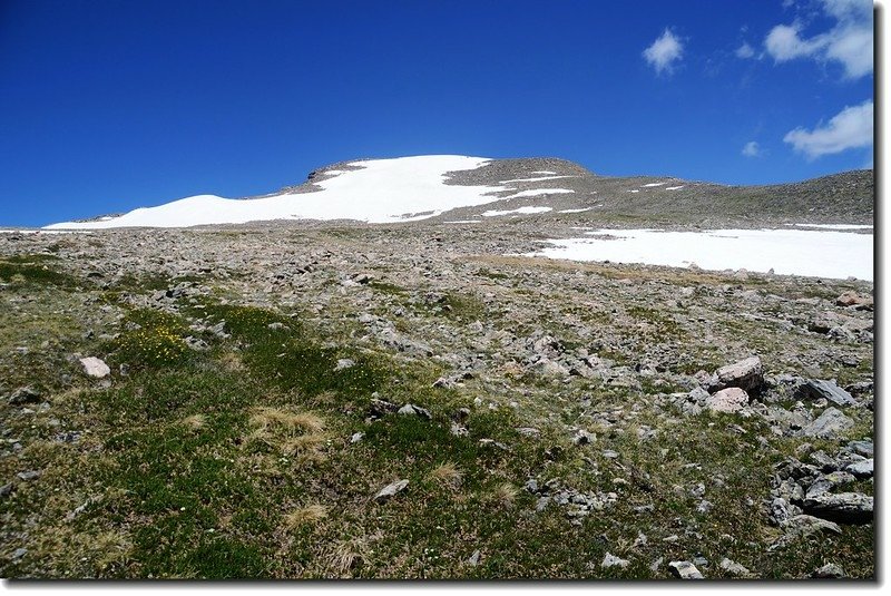 Looking at James Peak&apos;s summit from below