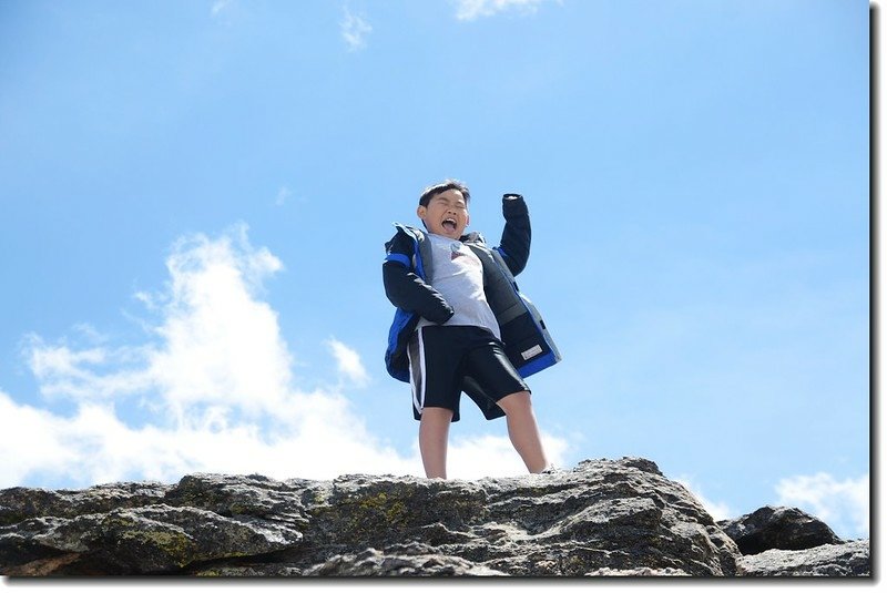 Jacob on the top of Toll Memorial Trail 1