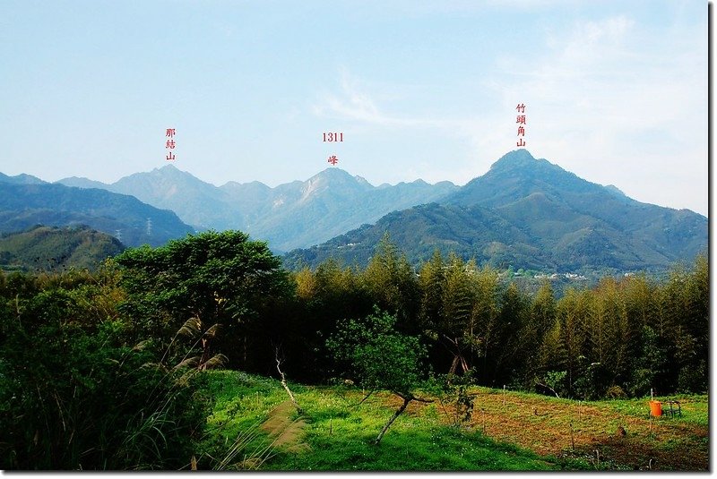 羅馬公路上眺望那結山、1311峰、竹頭角山稜線 1