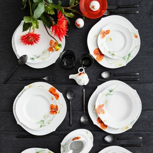 meissen waves relief wild poppy tableware set_1