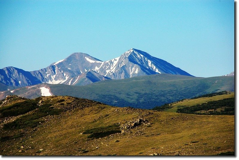 Grays and Torries seen from the slopes of James Peak 1