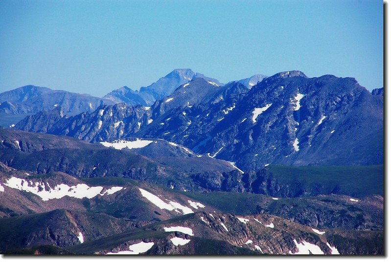 View to North from James&apos; summit, Longs Peak is in the distance