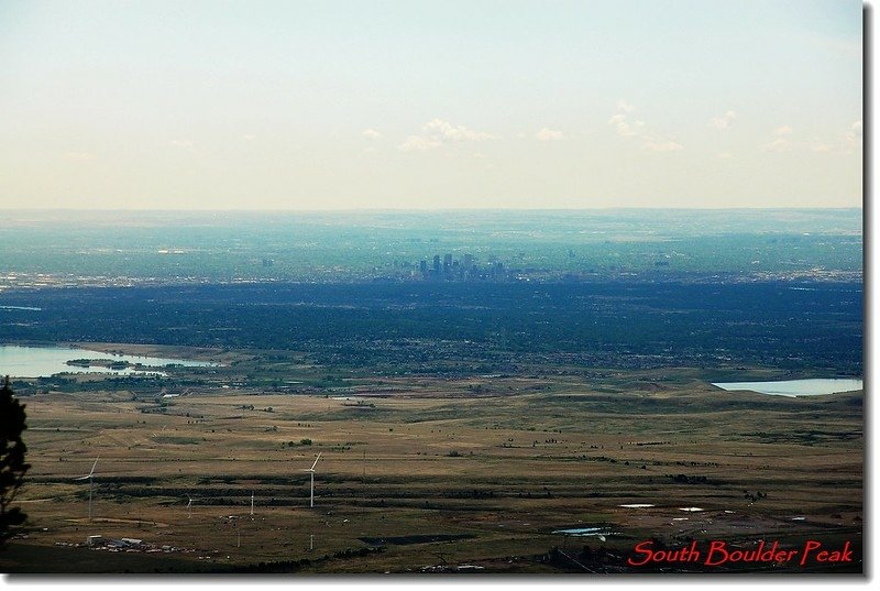 Zoom shot of Denver from the summit