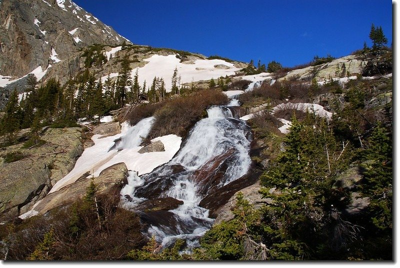 The waterfall through McCullough Gulch is spectacular