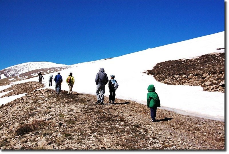 Jacob et al. making their way up this gentle portion of the route 1