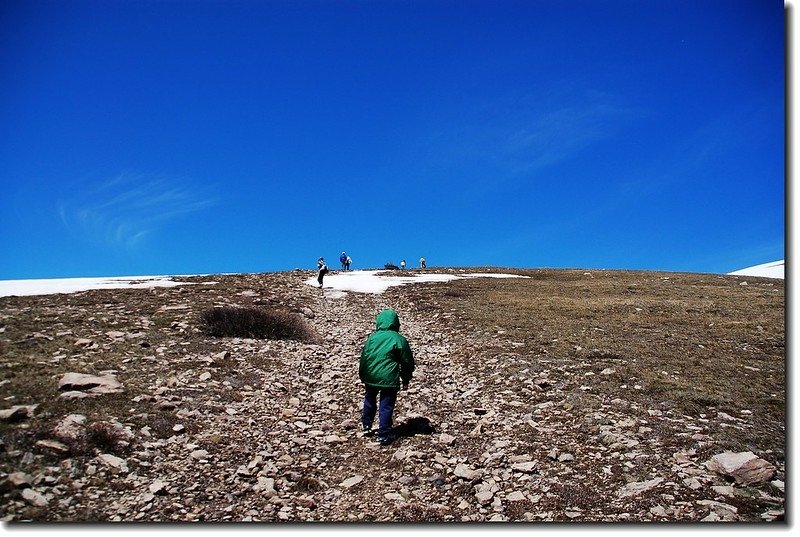 Jacob making his way up this gentle portion of the route