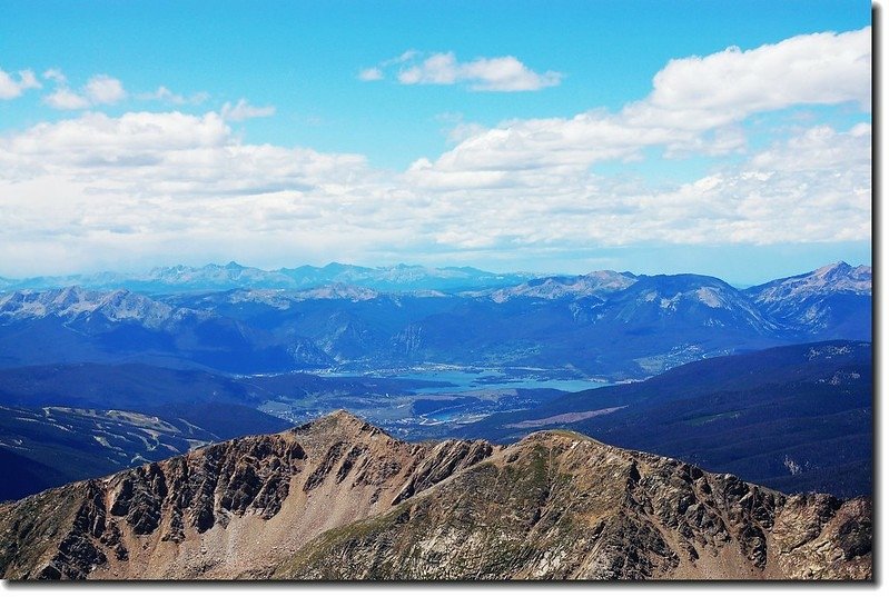 View to West from Grays peak,  Dillon Reservoir can be seen in the distance