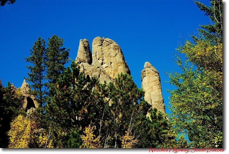 The needle-like granite formations along the highway 12