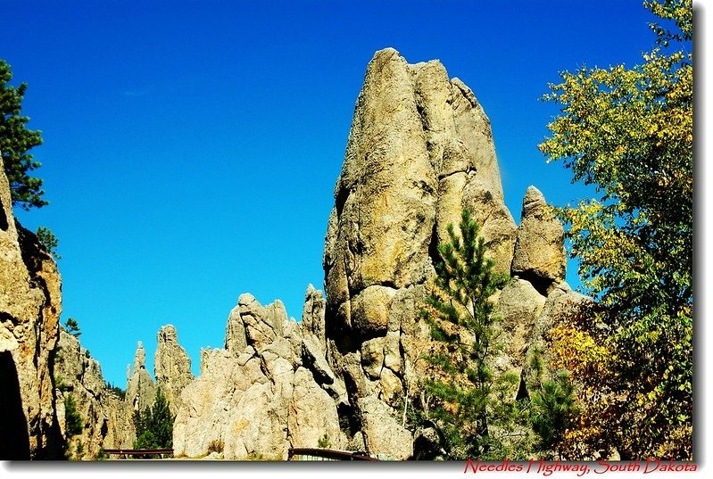 The needle-like granite formations along the highway 15