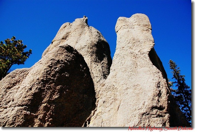 The needle-like granite formations along the highway 16