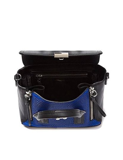 Mini Pashli Satchel in Cobalt &amp; Black2