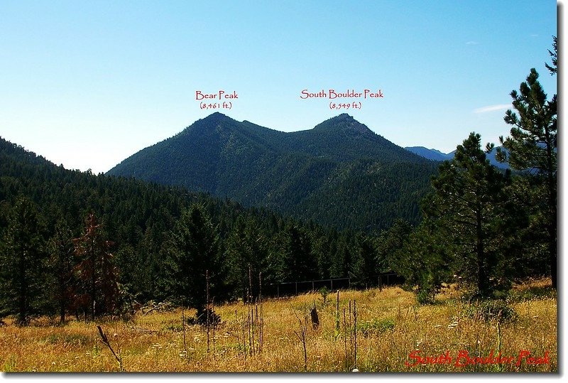 Bear Peak (left) and South Boulder Peak (right) from Green Mountain West ridge