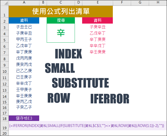 Excel-在儲存格清單中進行模糊搜尋