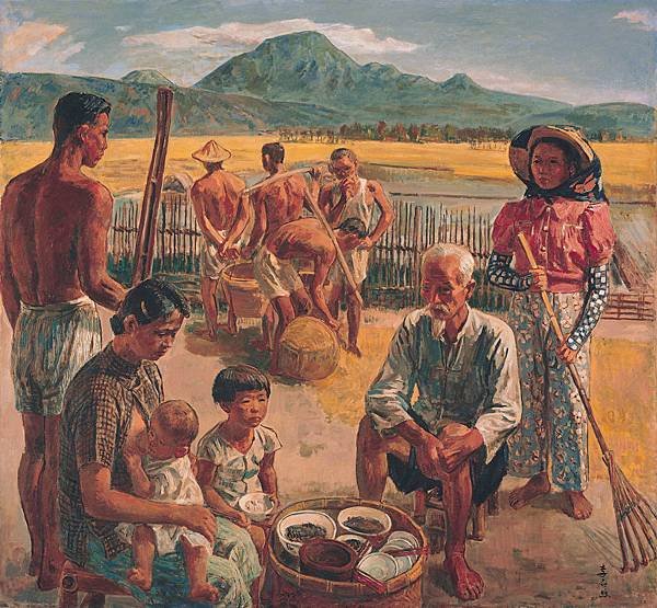 《田家樂》，李石樵，1949年。