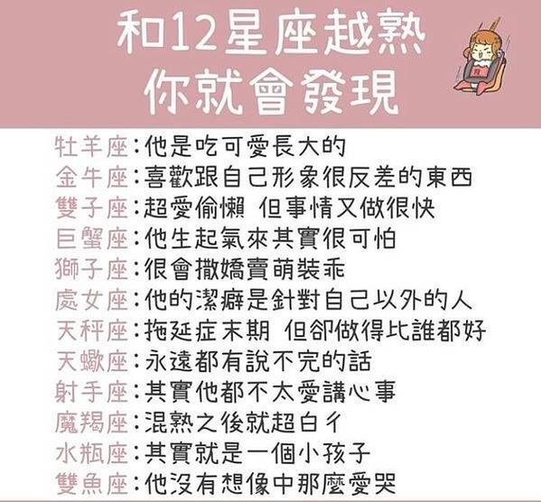 和12星座越熟  你就會發現