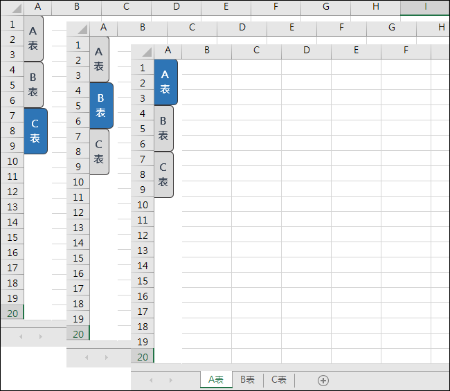 Excel-製作可以切換工作表的標籤