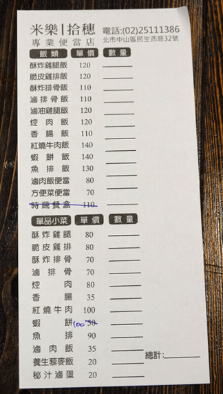 【職場小幫手｜大同區】小資女訂便當 名單 PART1