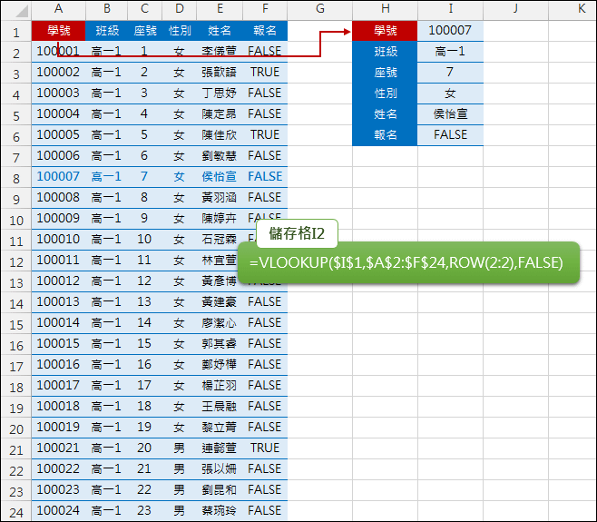 Excel-資料檢索時用LOOKUP取代VLOOKUP(INDIRECT)