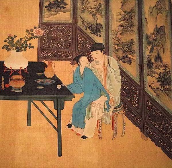 春宮圖/古代行房圖/殷奇《春宮圖冊》/A片/「妻不如妾，妾不