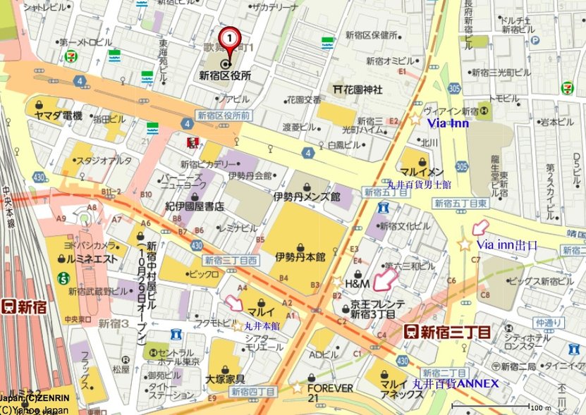 新宿三丁目地圖