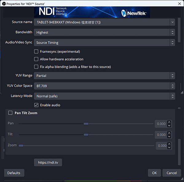 。OBS【學習筆記】071A 來源 視訊【NDI Sourc