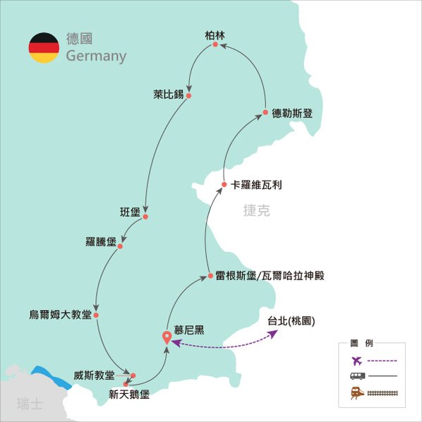 德捷徜徉、聖誕市集～童話新天鵝堡、柏林德勒斯登、南北最美教堂