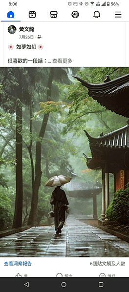 撐傘獨行林樹間，風聲雨聲過耳邊---川流先生&amp;臉書友