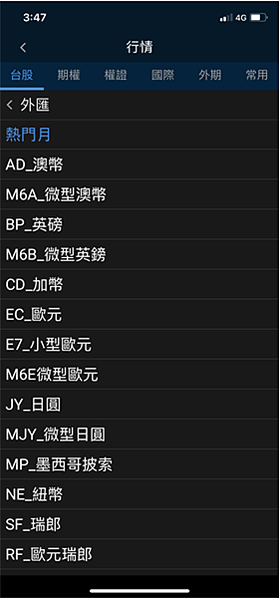 【隨身e策略】隨身E策略海外期貨報價功能、海外期貨交易功能、