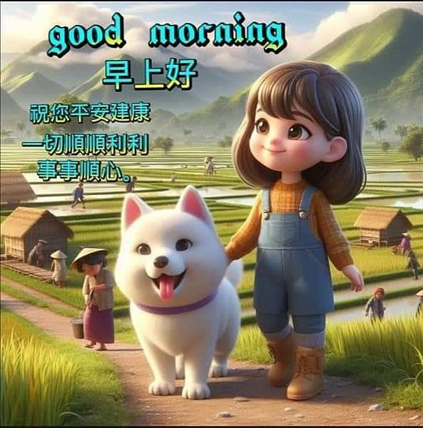 good morning  早上好  祝您平安健康  一切.