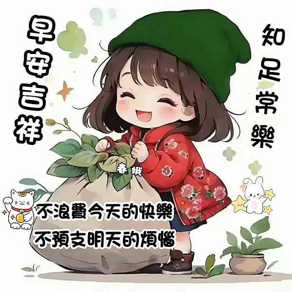 大家假日早安，別人有錢存卡裡，我有錢...，早安吉祥  知足