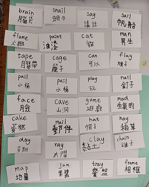 學生自製phonics 桌遊卡