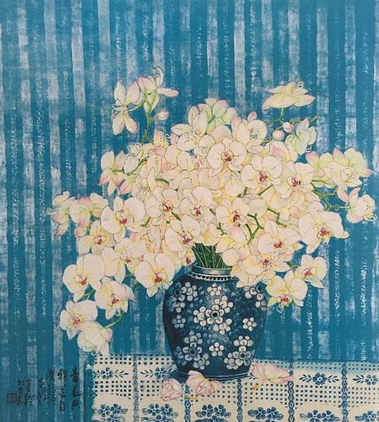 姜金玲膠彩畫展/畫家常玉