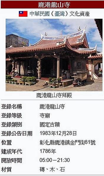 龍柱/三停九似/鹿港龍山寺(國家一級古蹟)/降龍與升龍常常結